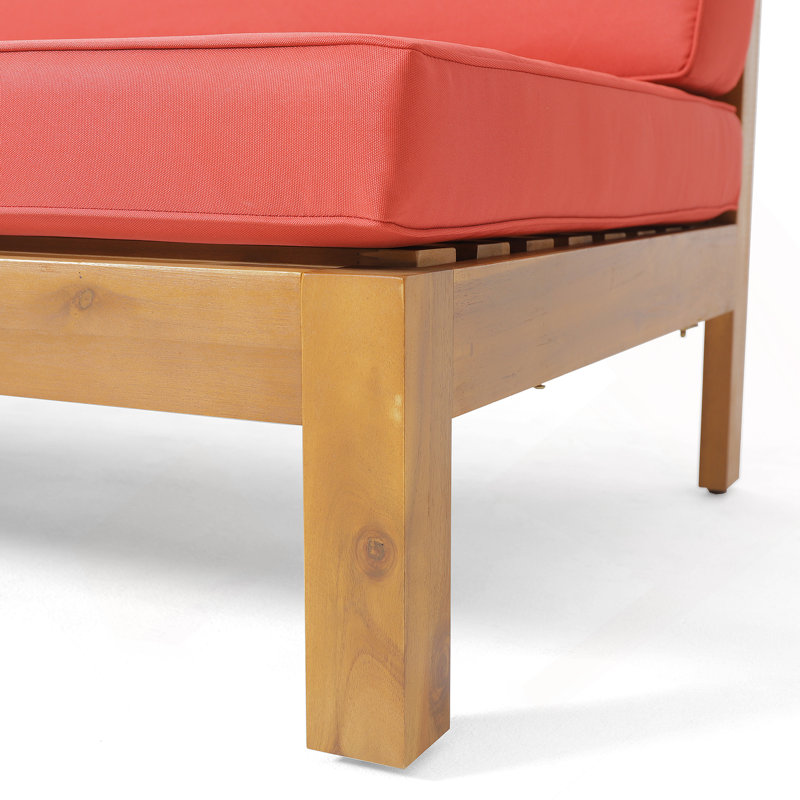 BANC D'ANGLE EN BRAVA AVEC TABLE BASSE BRAVA, ROUGE