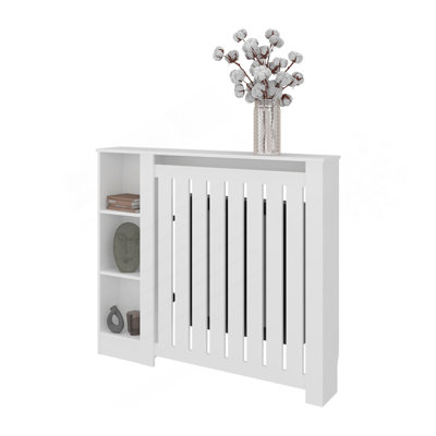 Radiator Cover Cabinet, 3 Shelves, White