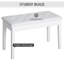 Banc de piano en blanc, avec coussin en similicuir et support en bois pour siège en duo avec base solide