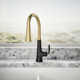 Tone Single Handle Pull Down Kitchen Sink Faucet with Three-Function Pull Down Sprayer