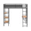 Lit mezzanine simple à 3 tablettes pour poste de travail en métal, noir mat