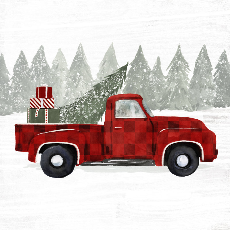 Yuletide Camper III by Victoria Borges - Wrapped Canvas Print, 30cm H x 30cm W x 3.8cm D