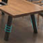 Table de conférence de 78,74 po en bois massif brun de style industriel américain-129892837