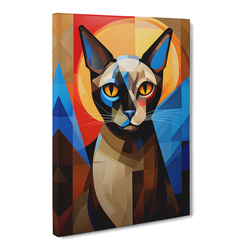 Siamese Cat Constructivism No.3 - No Frame Print, 50cm H x 35cm W x 3cm D