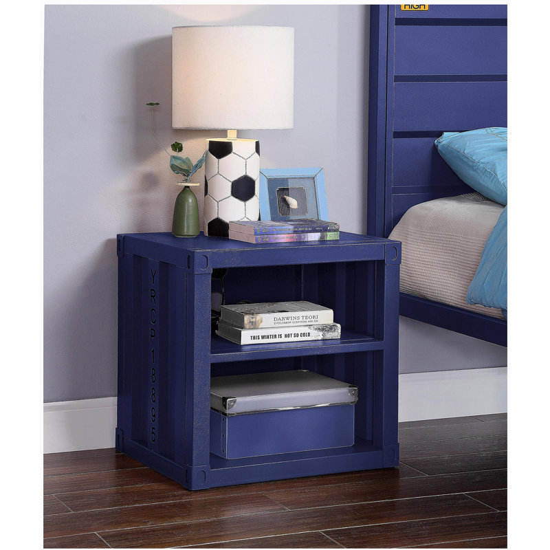 Table de chevet Cargo, Bleu