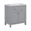 Meuble-lavabo de 30 po avec lavabo en céramique, armoire de salle de bain simple grise moderne avec 2 portes et une tablette, portes à fermeture douce