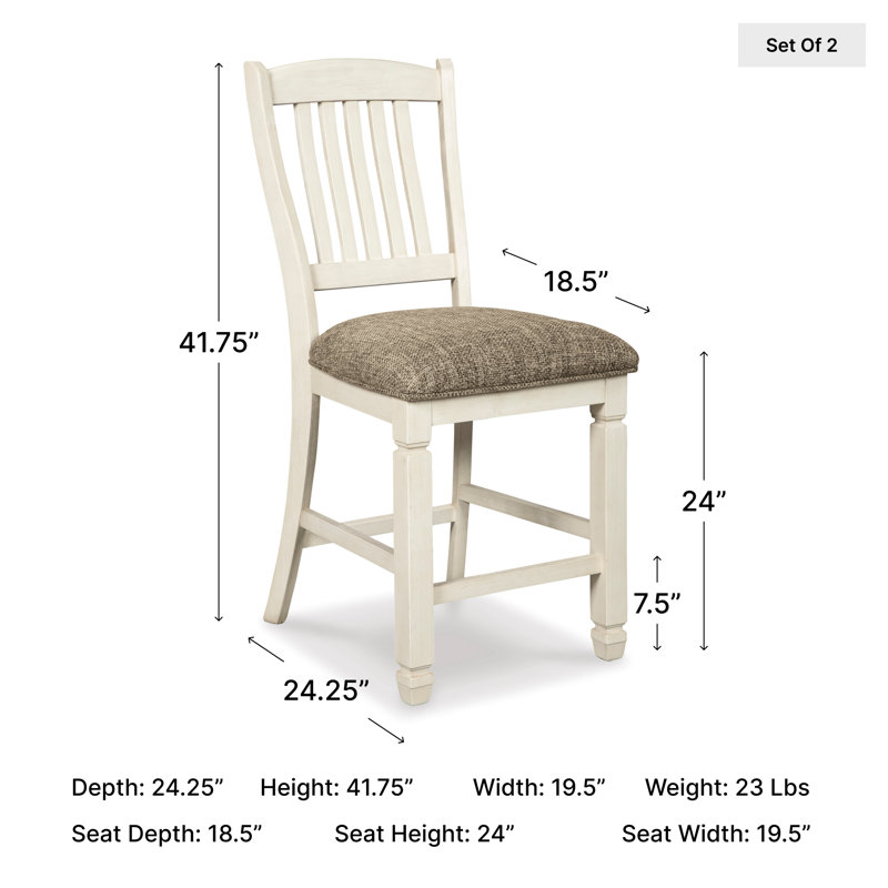 Chailey Upholstered Counter Stool with Solid Wood Frame