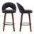 Mid-Century Swivel 26" Counter Stools, Faux Leather Upholstered Barstools with Cutout Back and Solid Wood Legs-1025754120