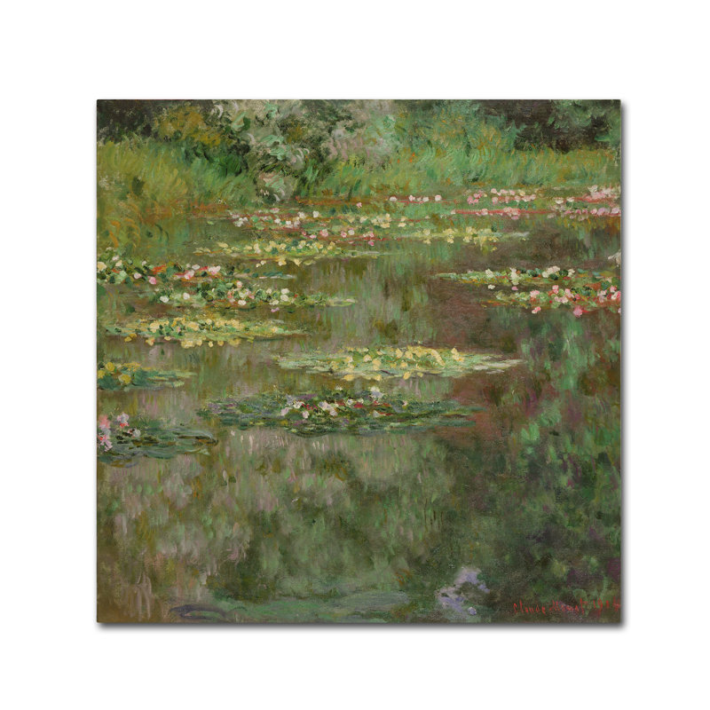 « les nymphéas (the water lily pond) » par claude monet, reproduction sur toile tendue, H 18 po x l 18 po