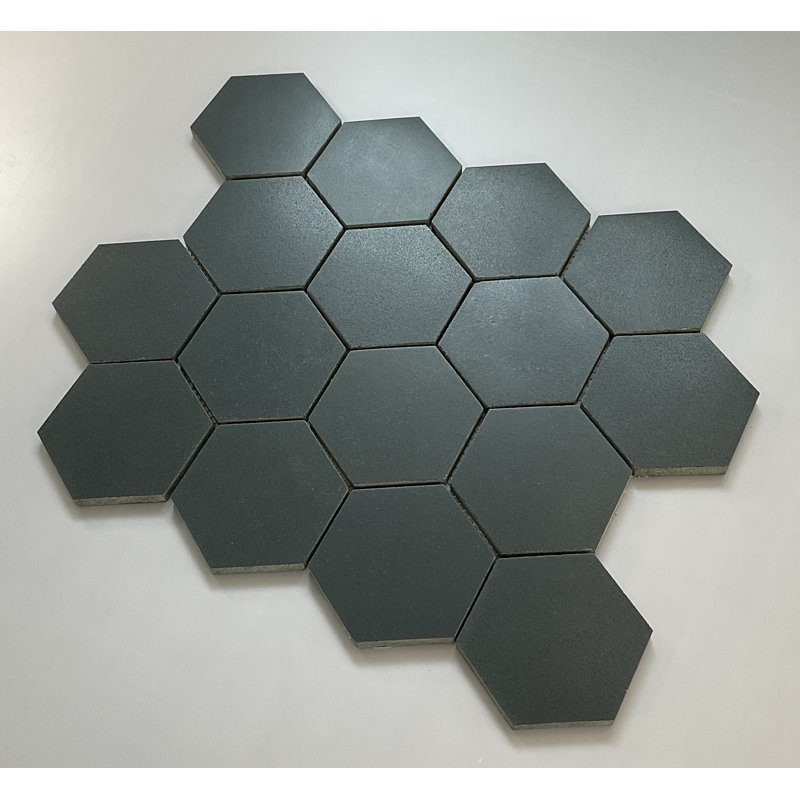 3" x 3" Marble Honeycomb Mosaic Wall and Floor Tiles, Andesite Gray