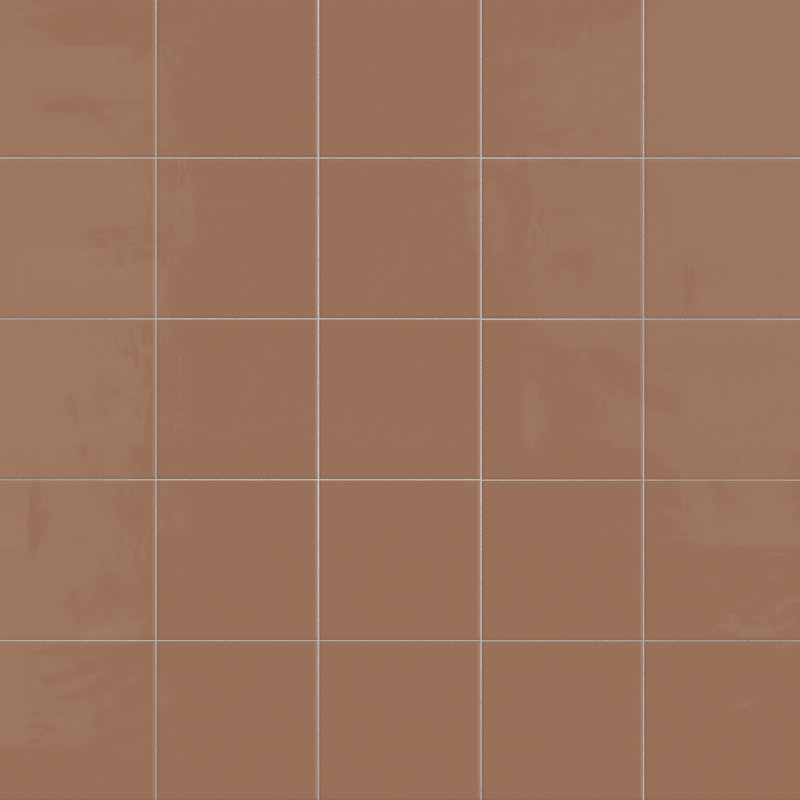 Monocouleur 7-7 / 8 po X 7-7 / 8 po Carreau de céramique pour plancher et mur, Orange / Havane