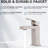 Brushed Nickel Single Hole Bathroom Sink Faucet, Handle Lever, Rust - , Non Splashing, & Modern Solid Brass, Easy Installation-121638312