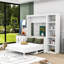 Lit escamotable en bois avec tablettes de rangement et bureau-2036453786-2036453787