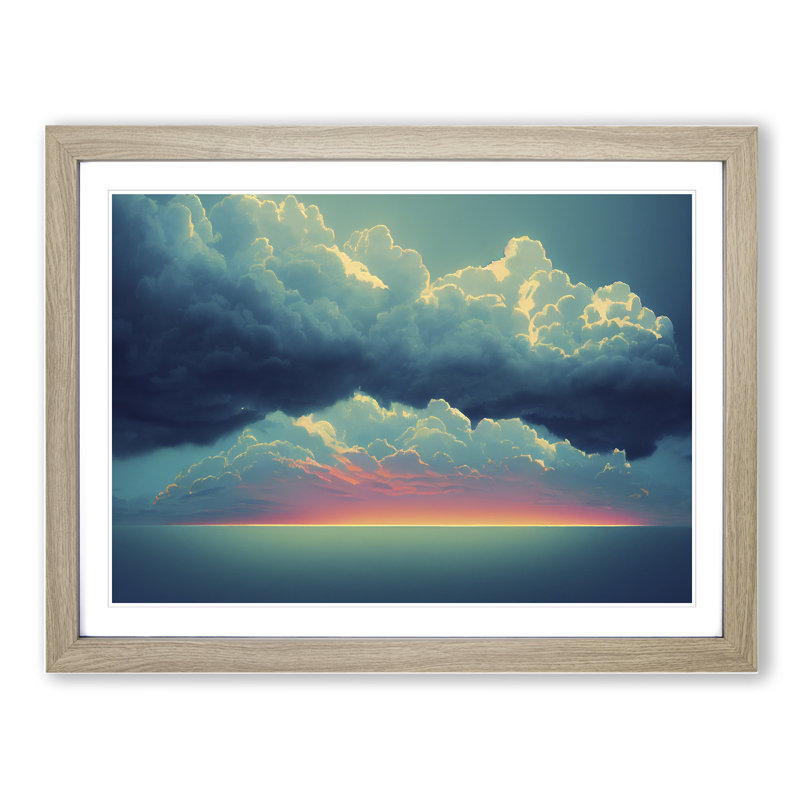 Inspiring Clouds - Framed Print, 46cm H x 64cm W x 2cm D, Oak