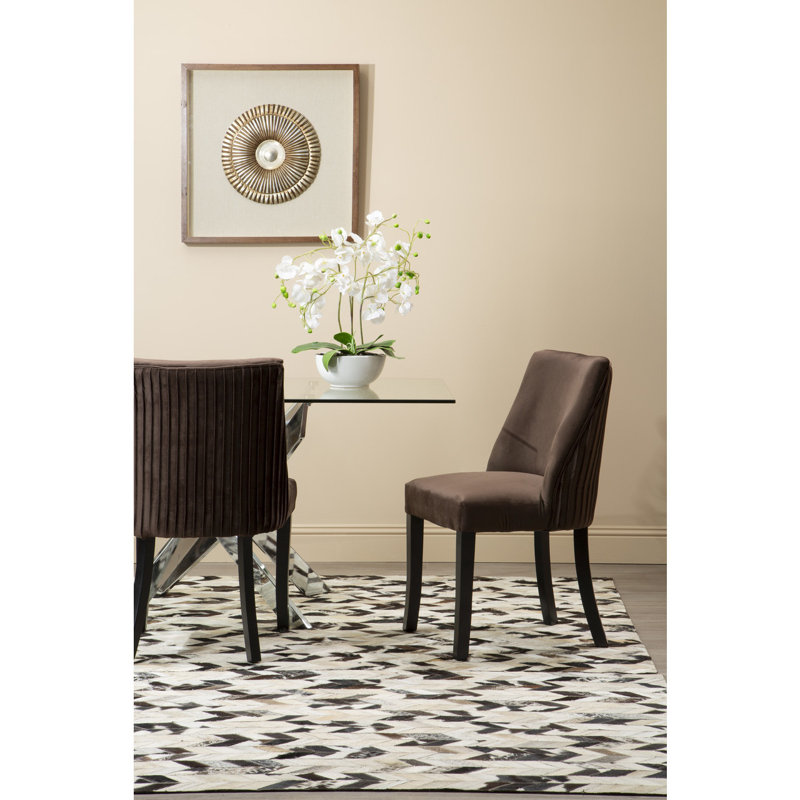 Francesco 50cm H Polyester Blend Upholstered Side Chair, Mink