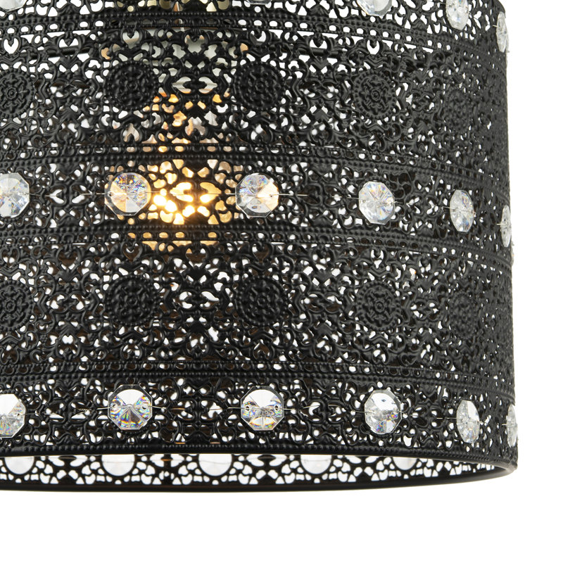 17cm H Metal Lamp Shade in Black
