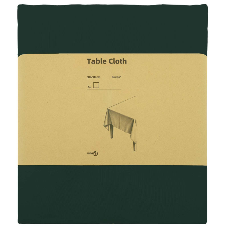  Table Cloth Plain Polyester Cover Fabric Tablecloth Kitchen Dining for, 90 cm L, Dark Green, 5