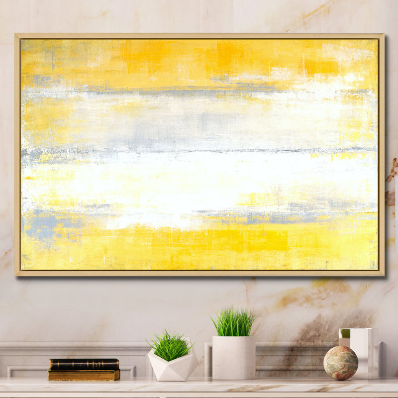 «Gray Meets Yellow Modern Art X III», reproduction d'art sur toile, H 8 po x l 12 po x P 1 po