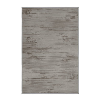 Machine Washable Abstract Grey Area Rug