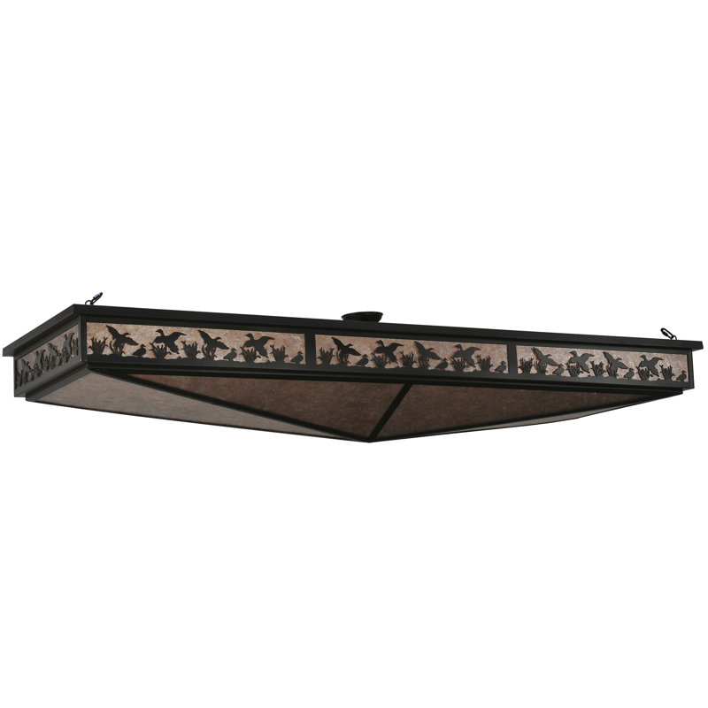 Rustic Lodge Fabric Semi Flush Mount