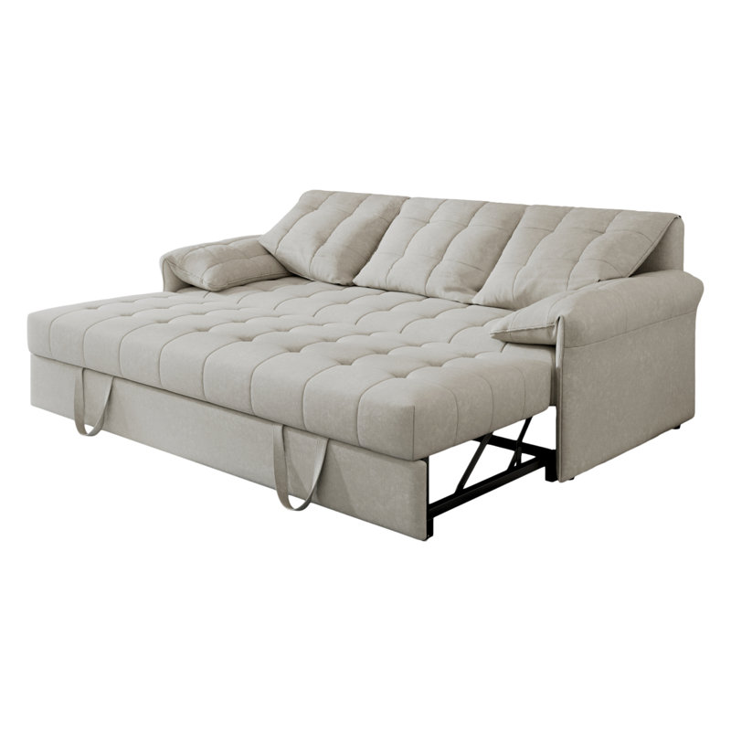 91 Canapé convertible 91 po avec canapé-lit, canapé-lit, appartement, tissu chenille, Beige