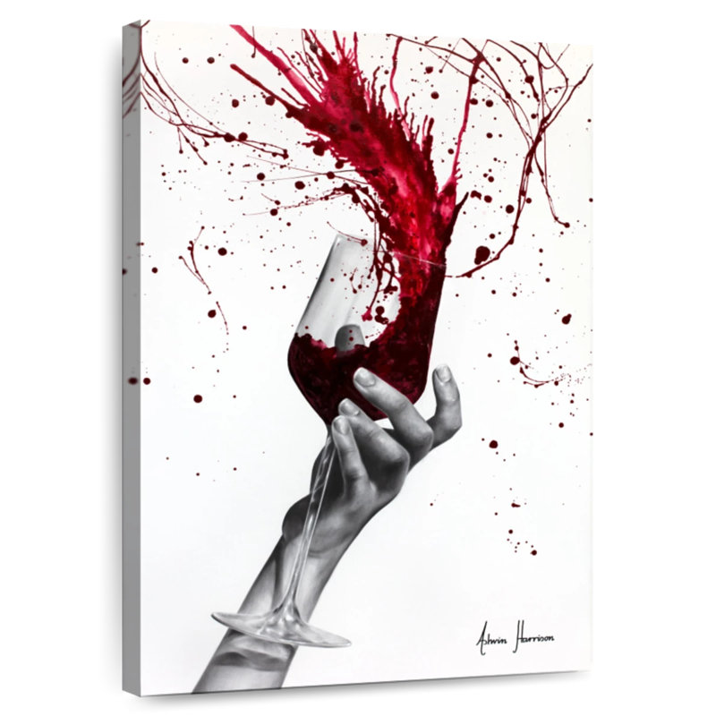 Yarlin Deep Red Swirl, 51" H x 34" W