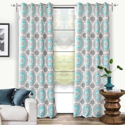 Floral Room Darkening Thermal Grommet Curtain Panels