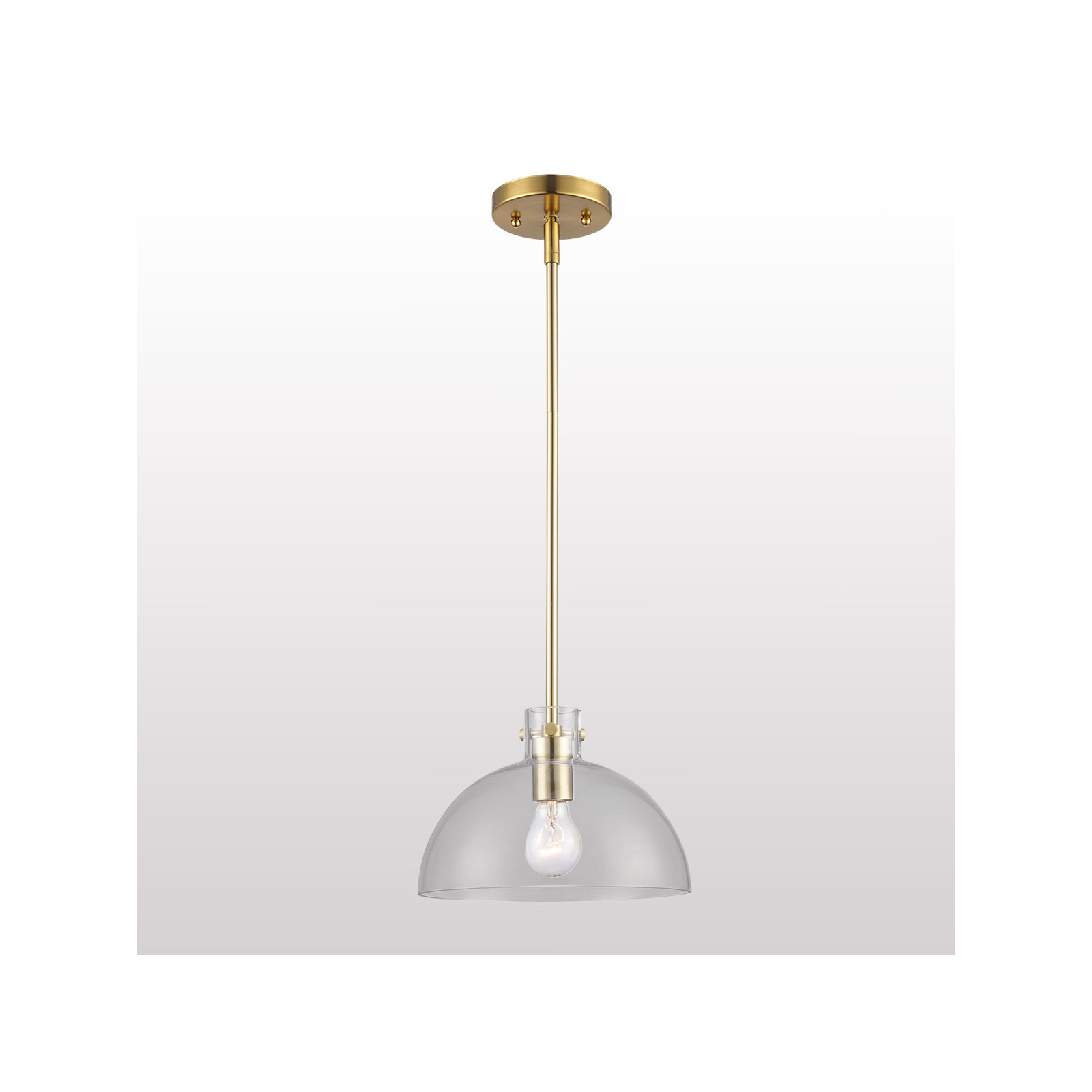 Martins Single Light Glass Pendant, 44.8" H x 10" W x 10" D, Antique Gold