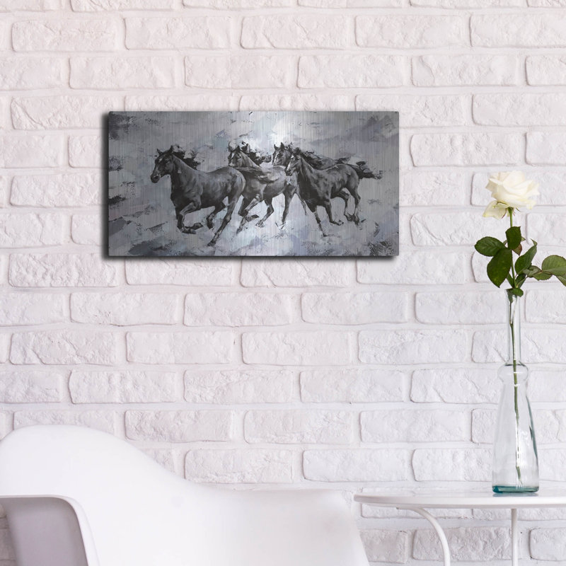 «Gallop» par Alexander Gunin, art mural en métal, 24 po x 12 po, H 12 po x l 24 po