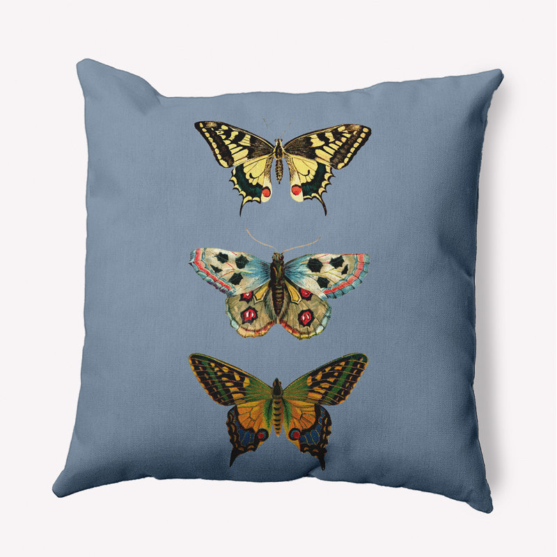  Polyester/Polyester Blend Throw Square Pillow Cover & Insert by E by Design, Blue, 16" x 16"
