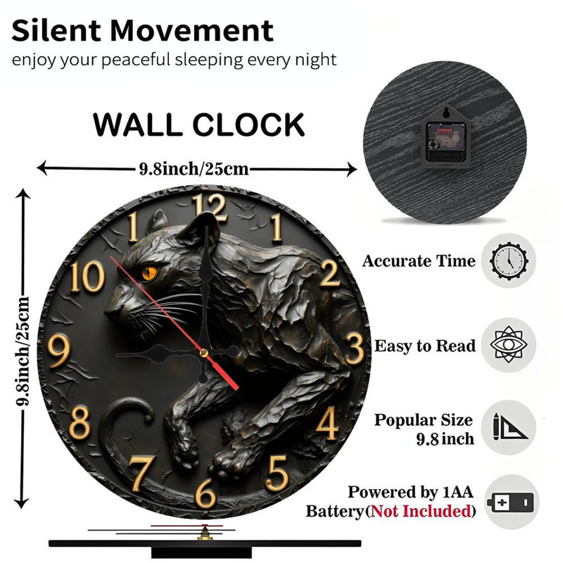 Sculpture horloge de chat