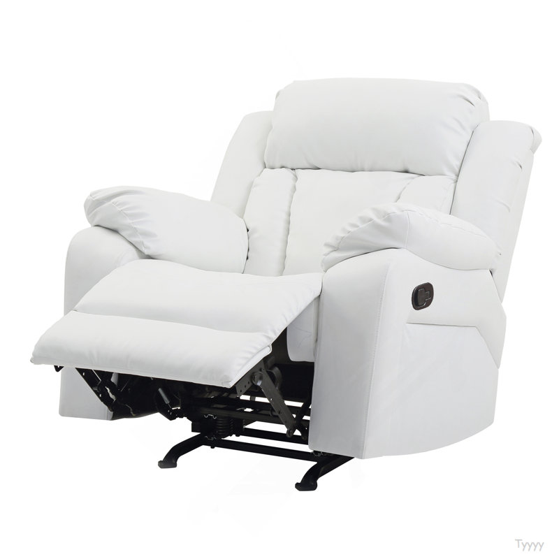 Élégant fauteuil inclinable blanc avec accoudoirs rembourrés, Blanc