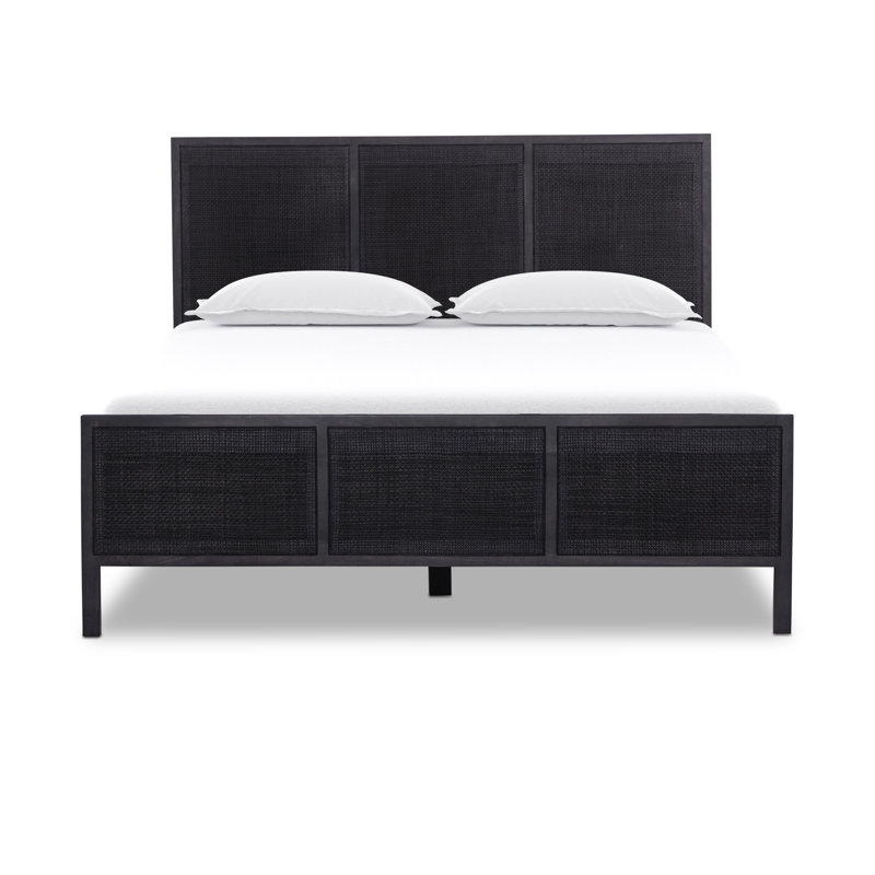 Sydney Bed, Queen, Black Wash W/ Black Cane