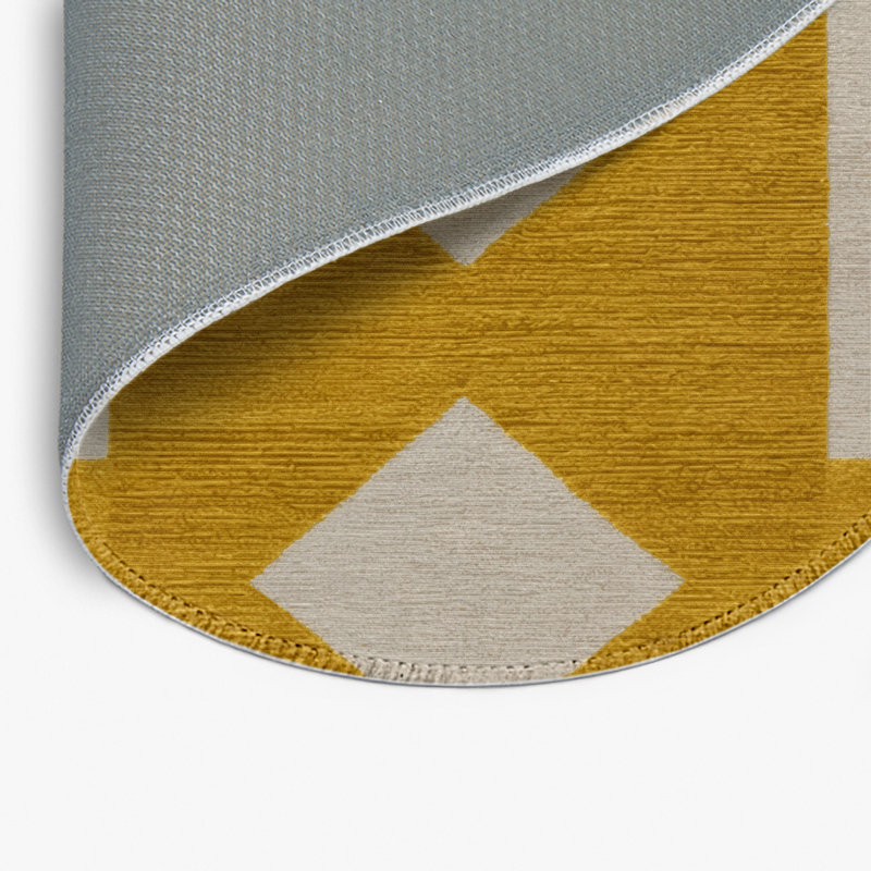 Tapis d'intérieur et d'extérieur à carreaux brun, Rond 5 pi