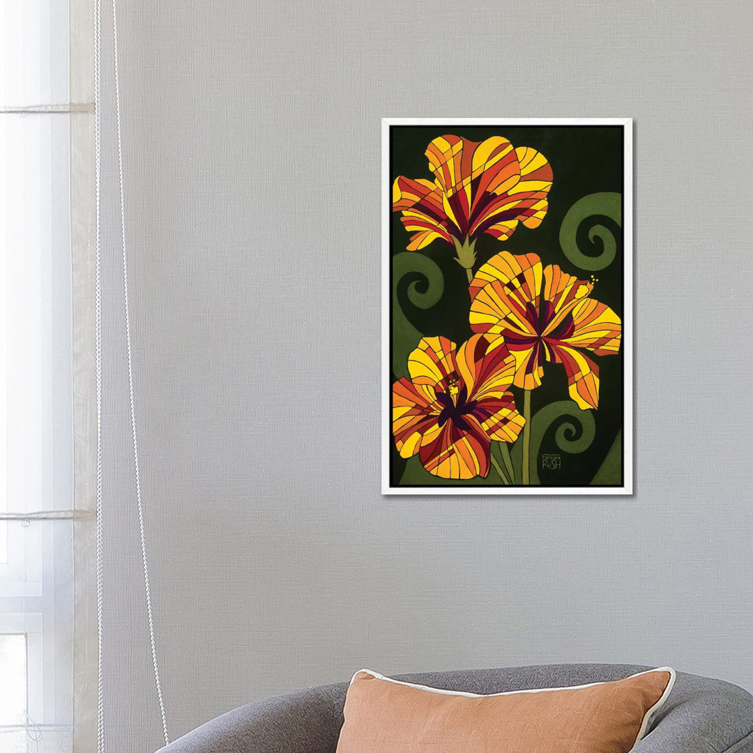 Hibiskus in Rhapsodie von Barbara Rush - Galerie-verpackte Leinwand Giclée