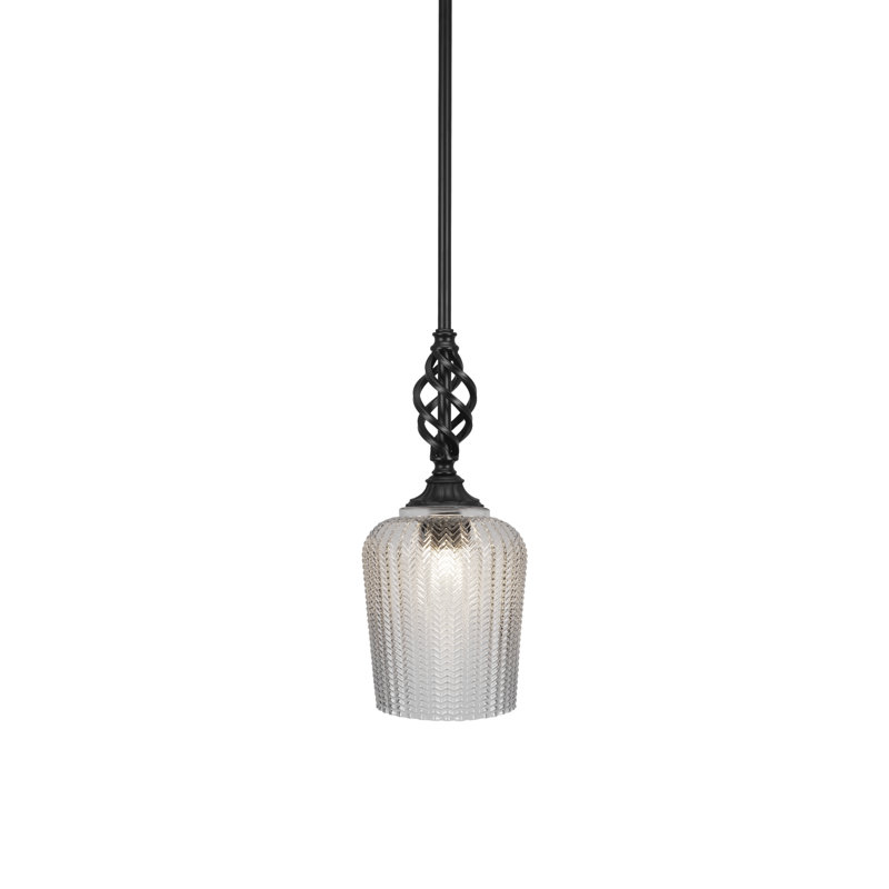 Mini-luminaire suspendu Eleganté, Blanc, H 16,5 po x l 9 po x P 9 po