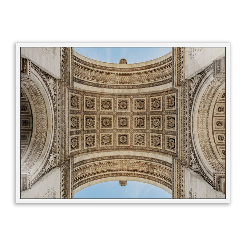 Arc De Triumphe Print, 36" H x 48" W x 2" D, White