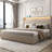 Kadeer Lift Up Bed Frame with Charging Station & LED Light, Upholstered Bed with Button Tufted-1270810391-1270810388