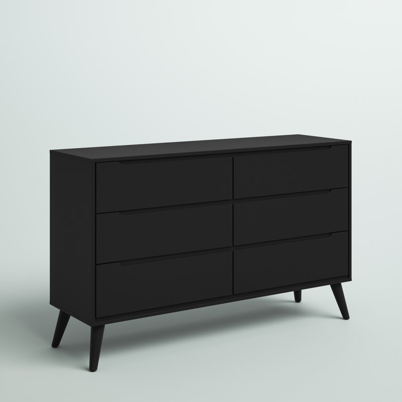 Stalter 58'' W 6 - Drawer Dresser, Black