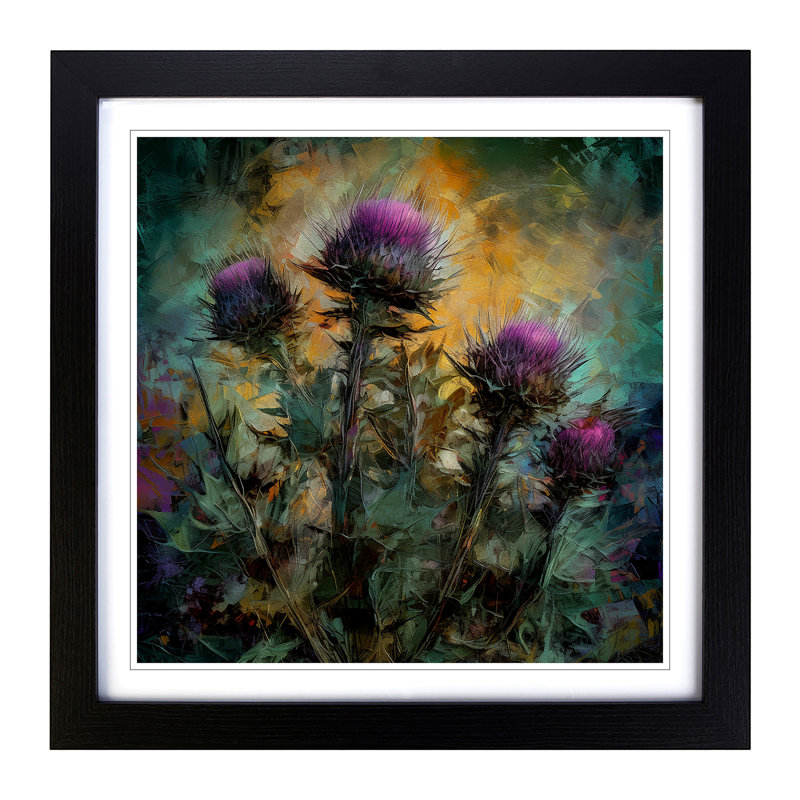 Thistle Post-Impressionism - Framed Print, Black