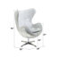 Chaise d'appoint Brancaster avec pivot, cuir fleur blanc rétro et aluminium