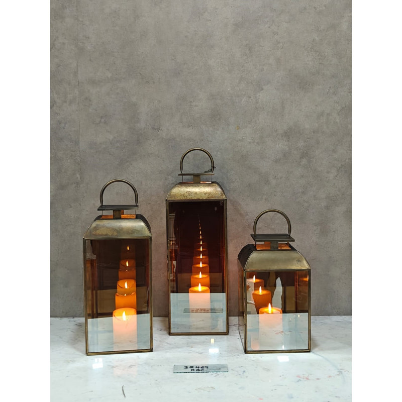 Lanterne lustre en verre moyen, H 25 po x l 8 po x P 5 po