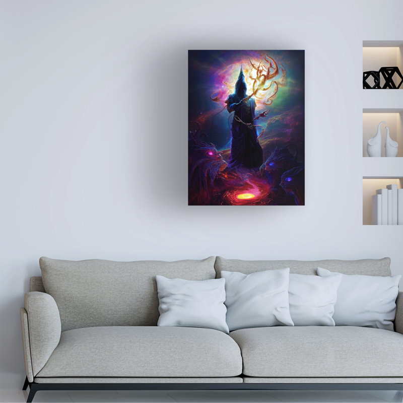 Art mural sur toile tendue - art mural «SpellCaster» Wumples pour le salon, la chambre à coucher ou le bureau - 14 x 19