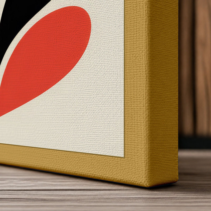 Geometric Symmetry Mid-Century - Wrapped Canvas, 18x12 - 45.7 x 30.5 cm, Ochre Border