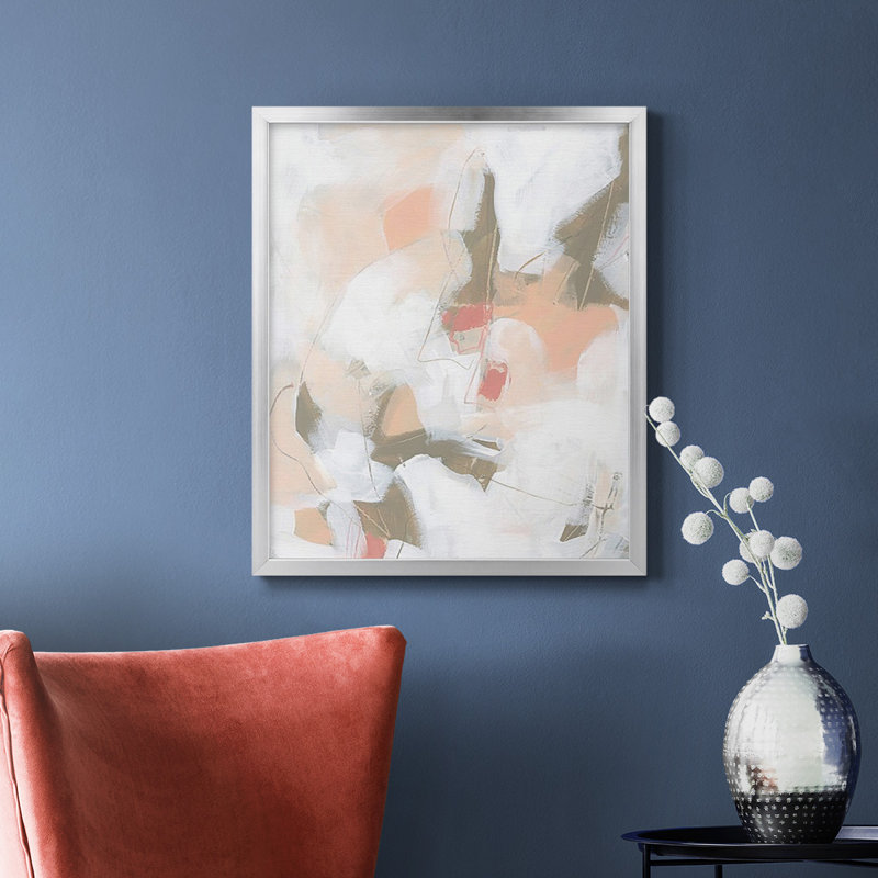 «Sand Story I», toile encadrée de qualité supérieure - prête à être accrochée, Argent, H 24 po x l 20 po