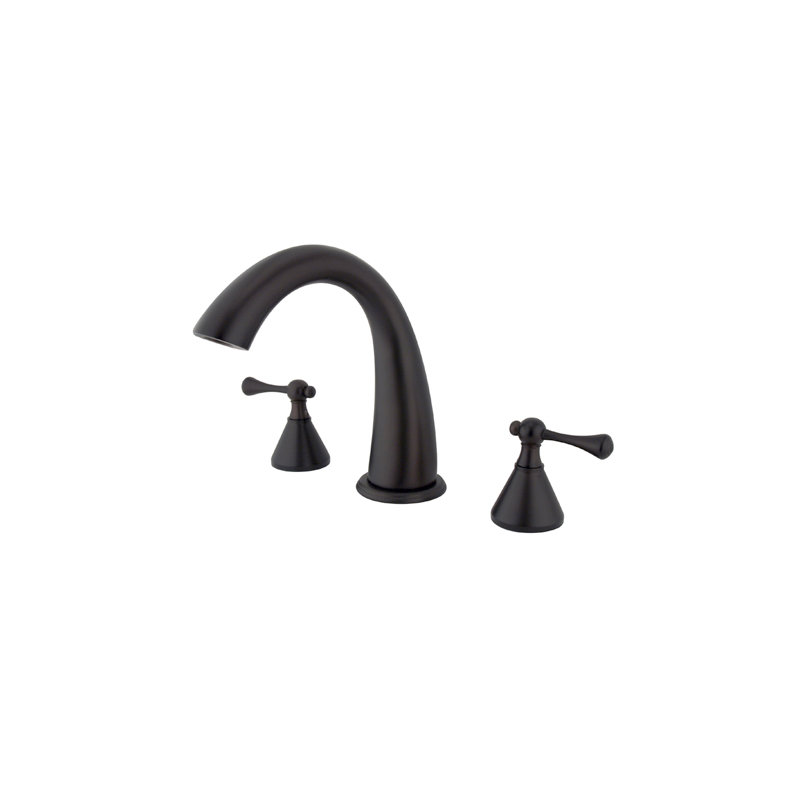 Double Handle Deck Mounted Roman Tub Faucet, Oil Rubbed Bronze