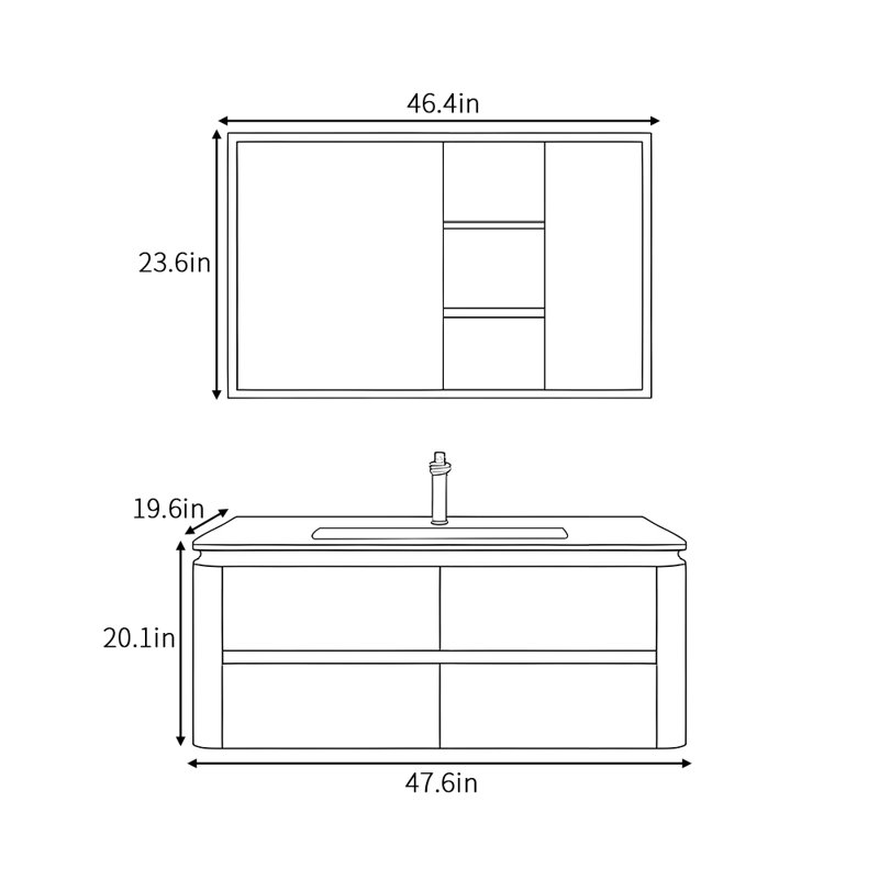Light luxury and simple style bathroom cabinet