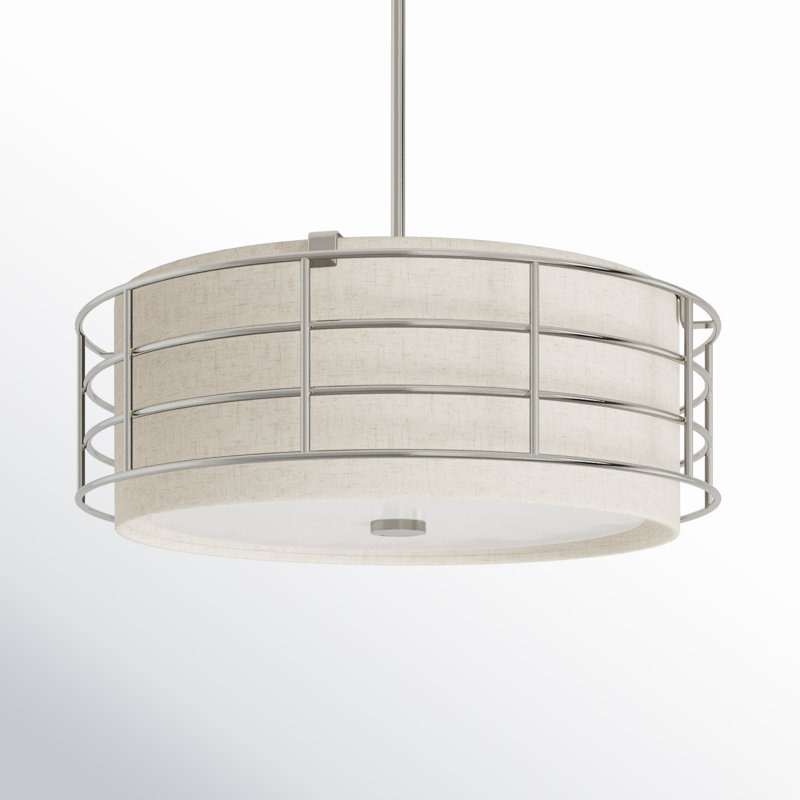 Lustre tambour à 5 lumières Niobrara, Nickel brossé