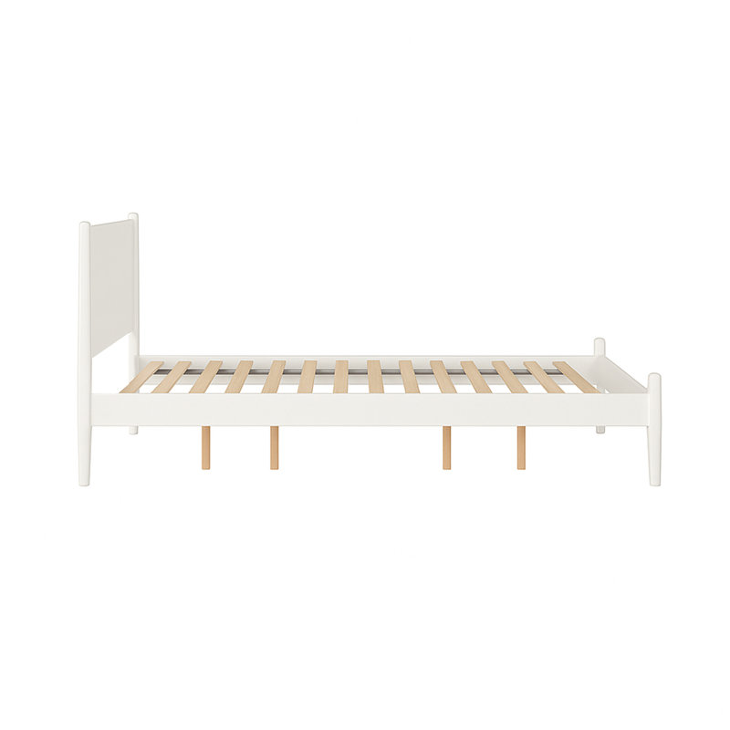 Lit plateforme Mid-Century, Blanc, Grand