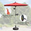 Parasol de patio rectangulaire à manivelle, rouge brique (base non incluse)-451879620